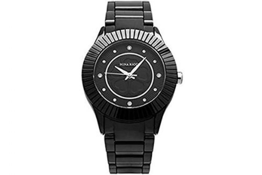 Nina Ricci - Black Dial Stainless Steel Band Ladies Watch